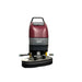 Front view of red and grey push e26 eco minuteman floor scrubber. 