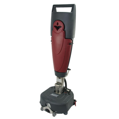 Red and grey with grey squared bottom section push machine that mimics a mop