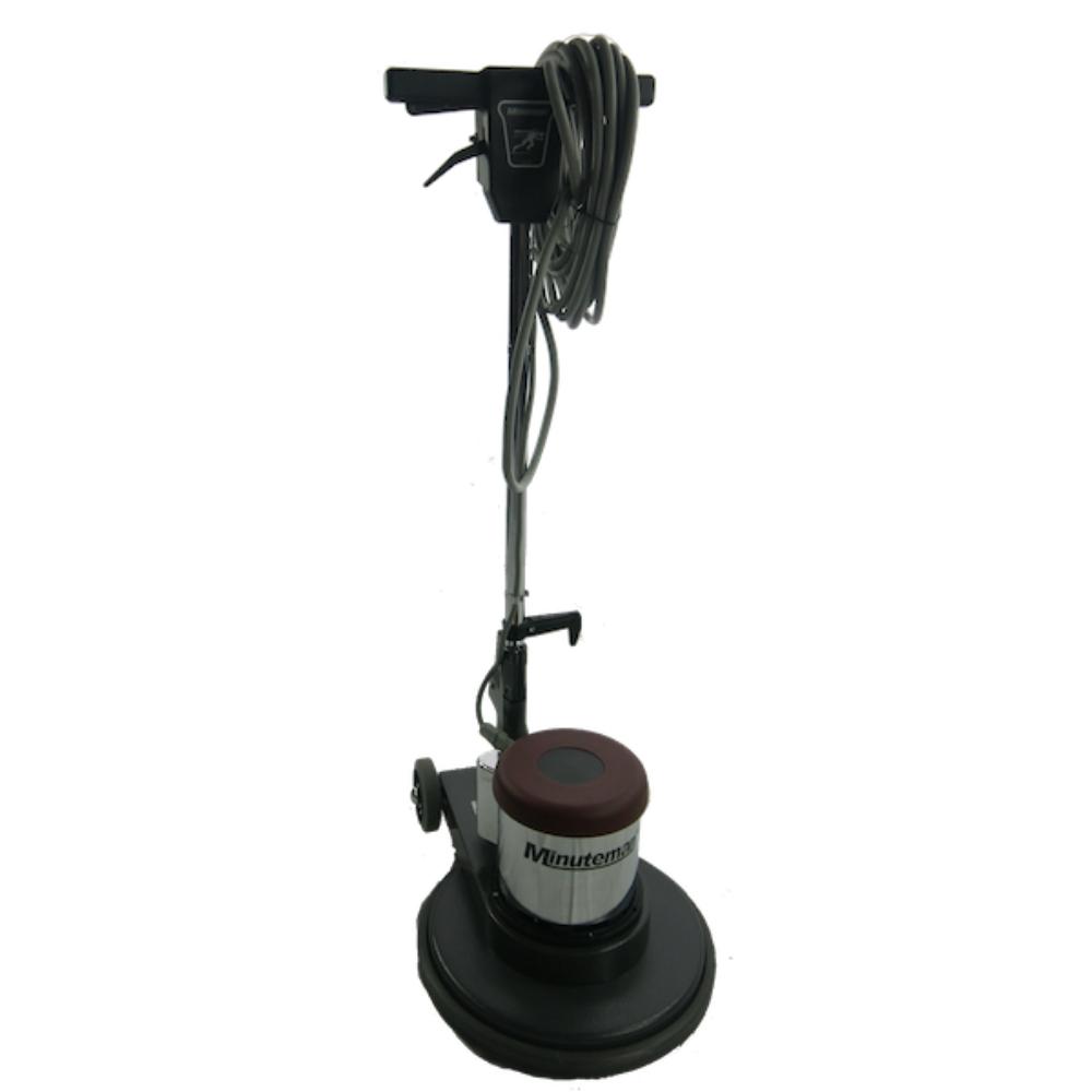 Standing Floor Burnisher with cord wrapped around the handle 