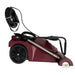 Folded and stowed handle on large red wide area vacuum cleaner