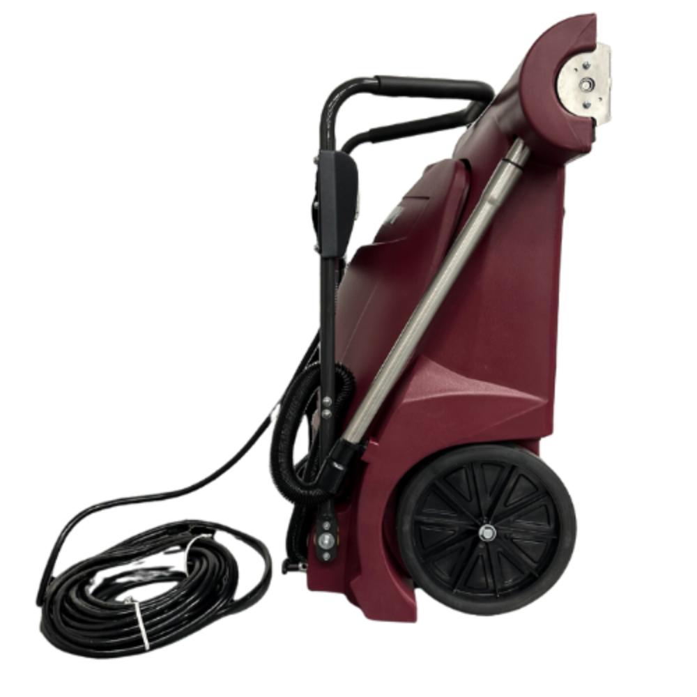 Large red wide area vacuum folded up 