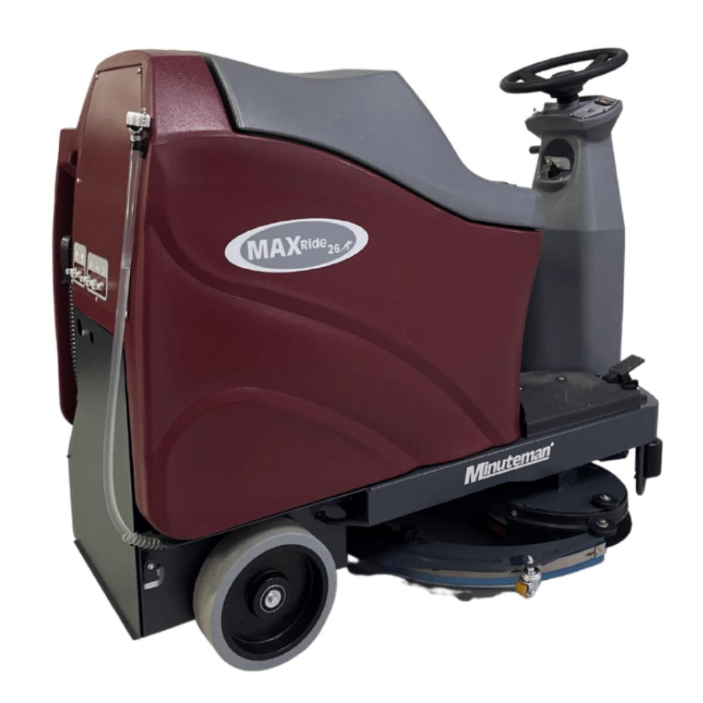 back right view of red and grey minute man max ride 26