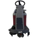 Front view highlighting grey steering column for minute man riding max ride 26 floor scrubber 