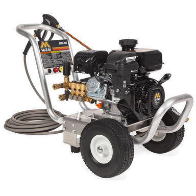Pressure washer with hose on a white background