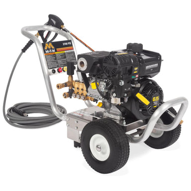 Pressure washer with hose on a white background