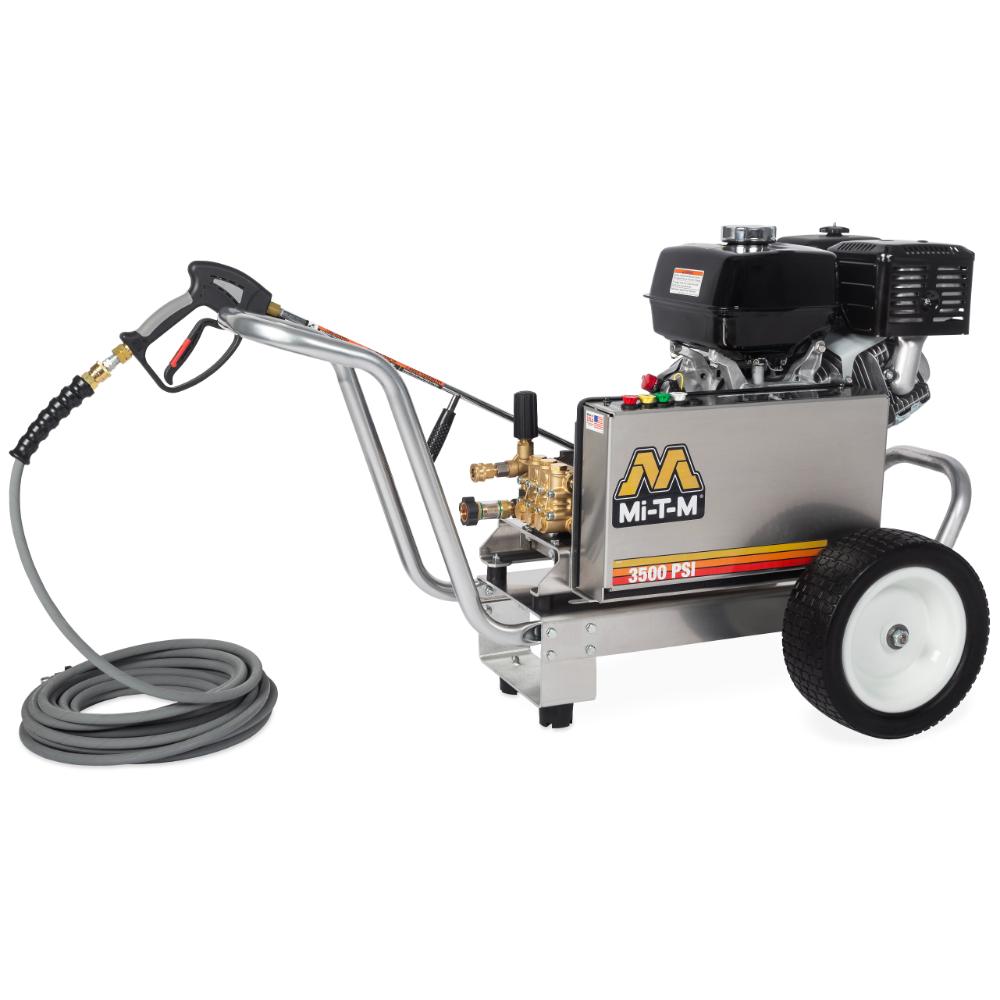 MI-T-M pressure washer on a white background