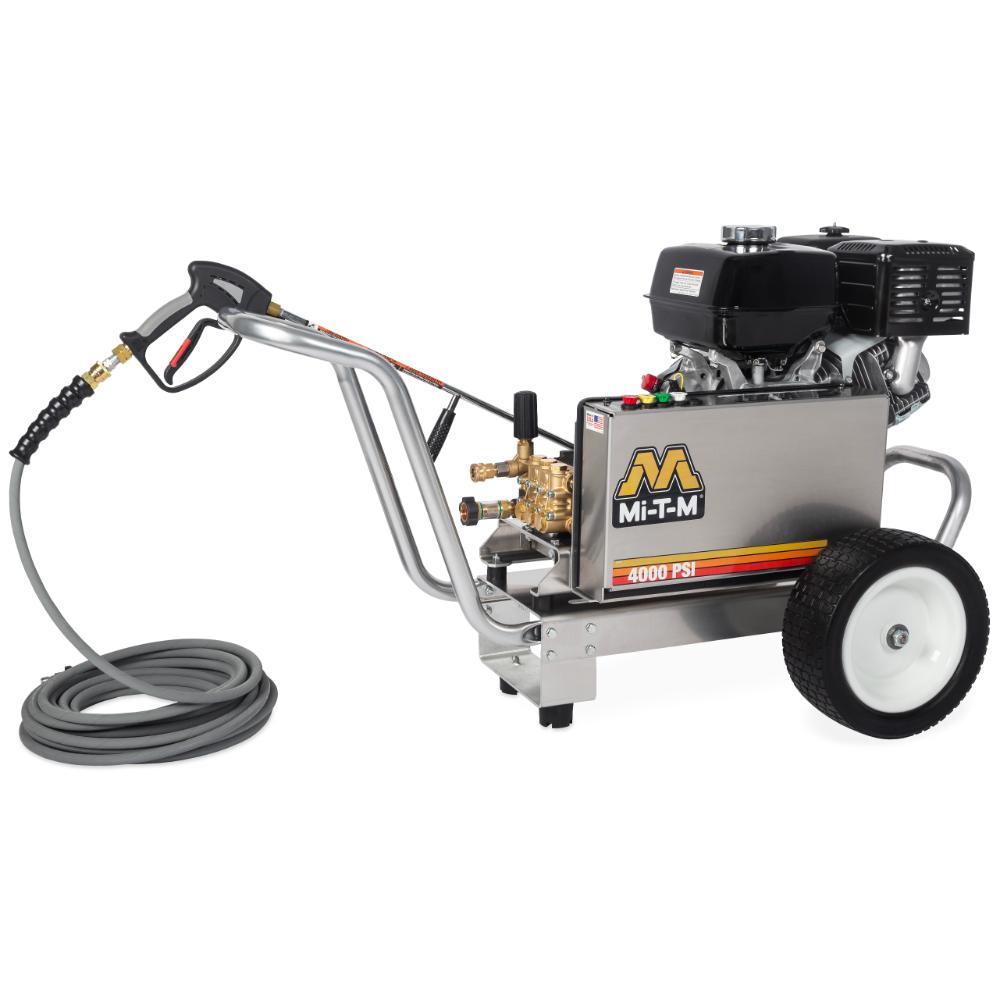 MI-T-M pressure washer on a white background