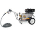 MI-T-M pressure washer with hose on a white background