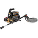 High-pressure washer with hose on a white background