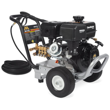 Pressure washer with hose on a white background
