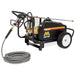 MI-T-M pressure washer with hose and nozzle on a white background
