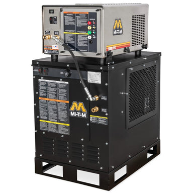 MI-T-M industrial air compressor on a white background