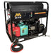 Mi-T-M generator with fuel tanks and hoses on a white background