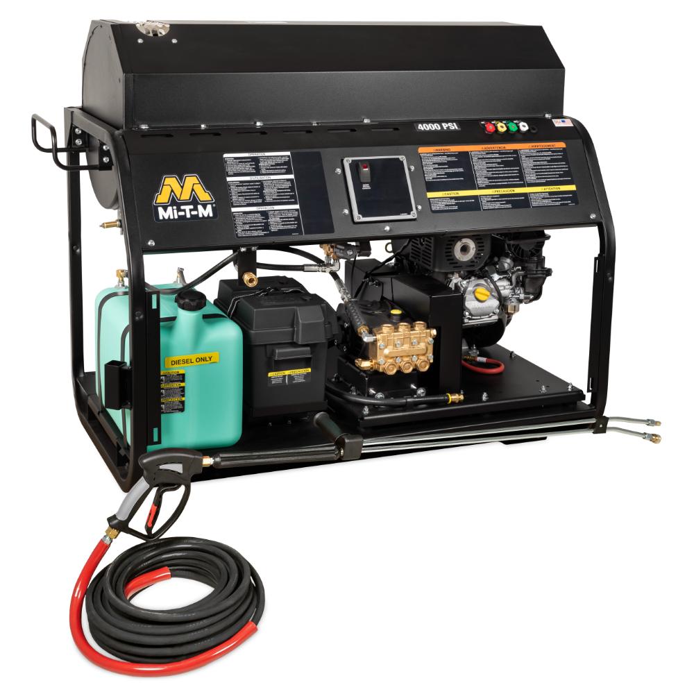 Mi-T-M-HS-4004-0MGV High-pressure washer with visible branding on a white background