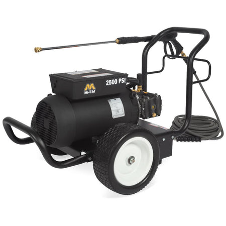 Mi-T-M-JP-2503-2ME1 Black pressure washer with a visible brand logo on a white background