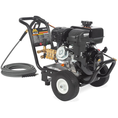 Pressure washer with hose on a white background