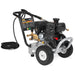 Pressure washer with hose on a white background