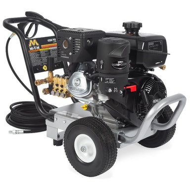 Pressure washer with visible brand logo on a white background