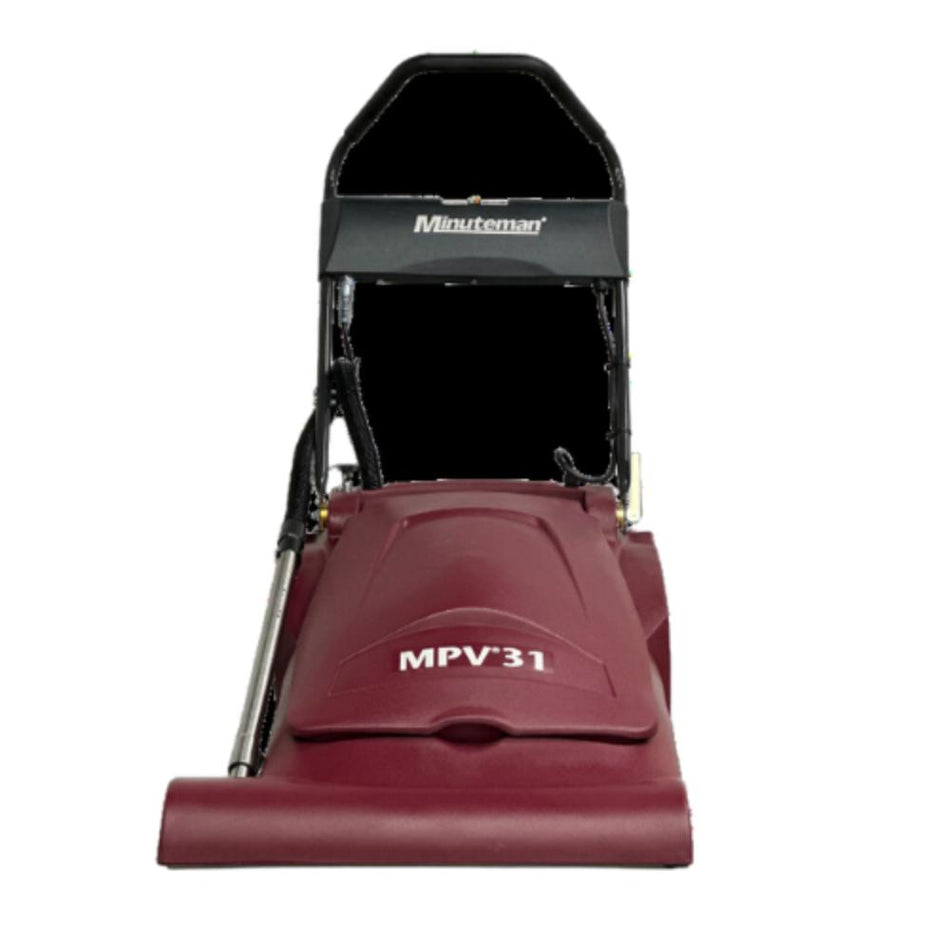 MinuteMan MPV-31 front view of MPV 31 wide red push vacuum cleaner