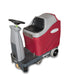 Front angled view of red and grey riding minute man max ride 20 floor scrubber 