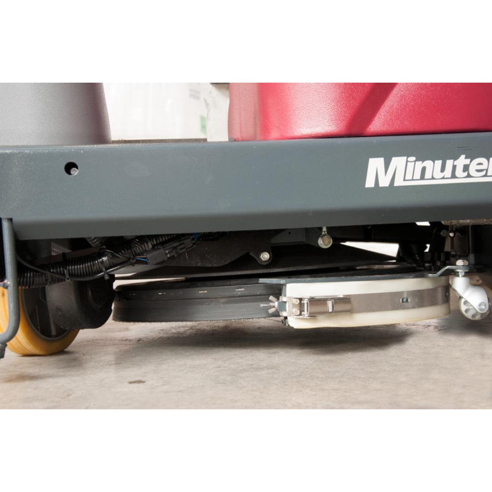 Underside floor scrubbing assembly of minuteman max 20 riding floor scrubber