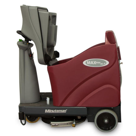 Minute man max ride 20 with seat cover open showcasing large water catch under seat. 