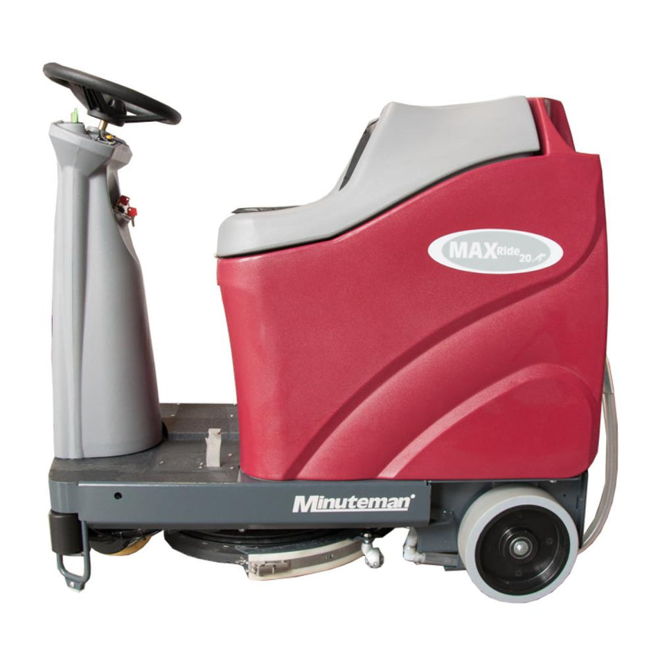Left side view of red and grey of max ride 20 side