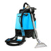 Blue and black carpet cleaning machine on a white background