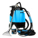Blue and black Mytee-2005CS carpet cleaning machine with attachments on a white background