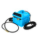 Blue pressure washer with hoses on a white background