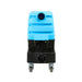 Blue and black industrial cleaning machine on a white background