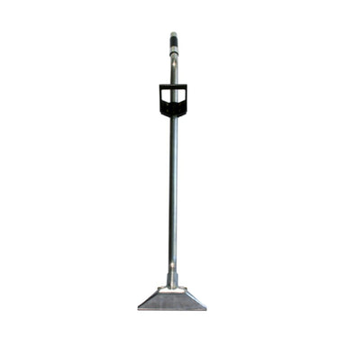 Floor cleaning machine with a long handle on a white background