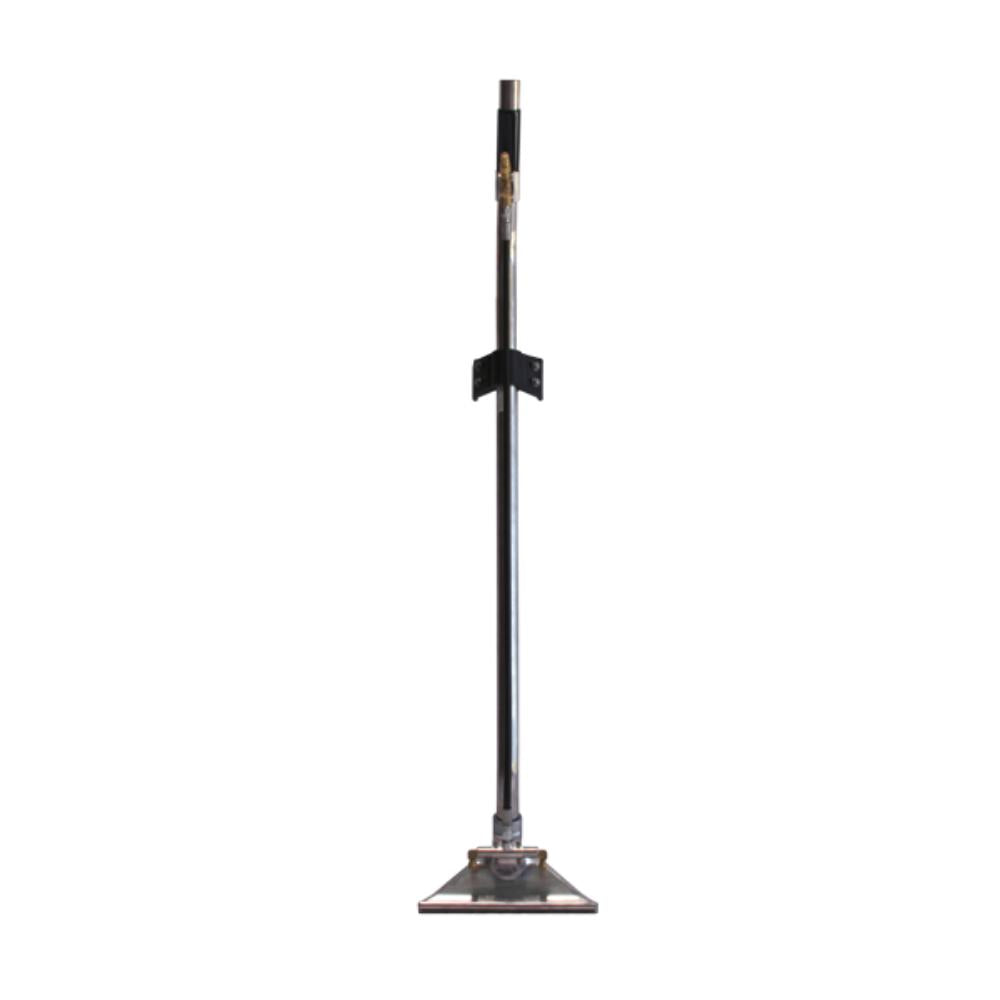 Metal stand with a base on a white background