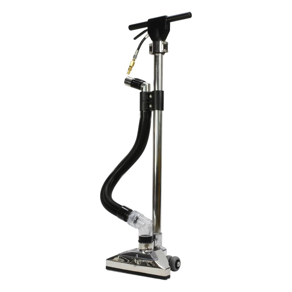 Handheld vacuum cleaner with hose on a white background