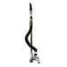 Metal stand with black hose on a white background