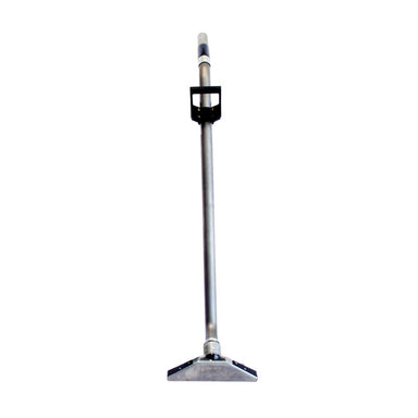 Cleaning tool with a long handle and head on a white background