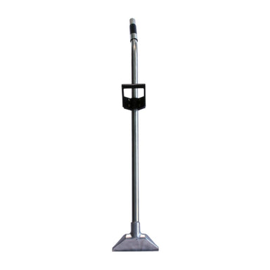 Cleaning tool with a long handle and attachment on a white background