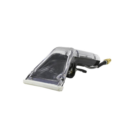 Clear protective case with black interior on a white background