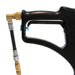 Mytee-8904-Spinner Black pressure washer gun with brass nozzle on a white background
