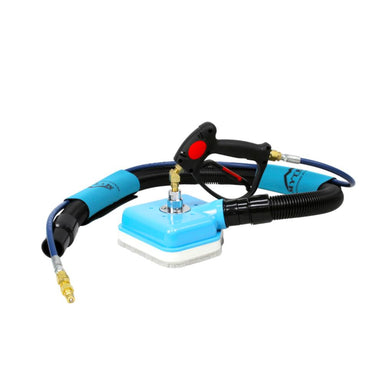 Blue and black pressure washer on a white background
