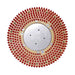 Round brush with red bristles on a white background