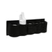 Black cup holder with a white bottle on a white background