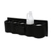 Black drink holder with a white bottle on a white background