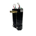 Black mechanical component with wiring on a white background