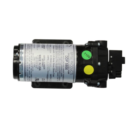 Mechanical pump with labels and indicators on a white background