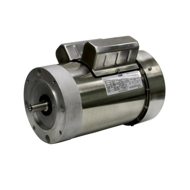 Stainless steel motor on a white background