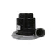 Black and gray mechanical component on a white background