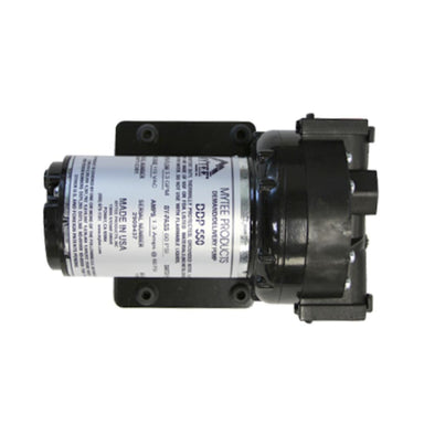 Black mechanical pump with visible branding on a white background