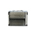 Roller with textured surface and metallic frame on a white background
