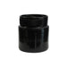Black container with lid on a white background